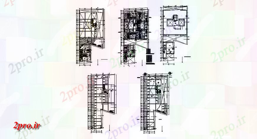 دانلود نقشه ساختمان اداری - تجاری - صنعتی شرکت طرحی طبقه ساختمان کار طراحی 22 در 43 متر (کد132729)