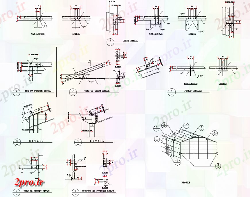 دانلود نقشه طراحی جزئیات تقویت کننده سقف بخش خانه  طراحی (کد132751)