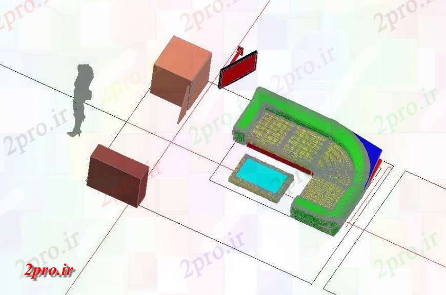دانلود نقشه طراحی و مبلمان اتاقمبلمان اتاق نشیمن بلوک های مختلف جزئیاتتریدی  (کد132790)