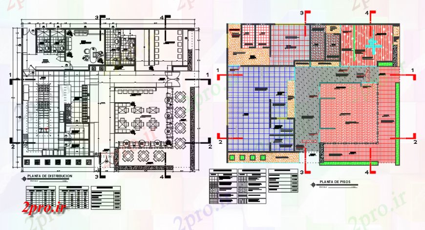 دانلود نقشه هتل - رستوران - اقامتگاه  ساختمان رستوران طرحی جزئیات واحد ساختاری  بلوک (کد132818)