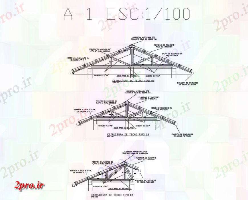 دانلود نقشه طراحی جزئیات ساختار ساختار سقف و  ساخت و ساز طراحی جزئیات (کد132961)