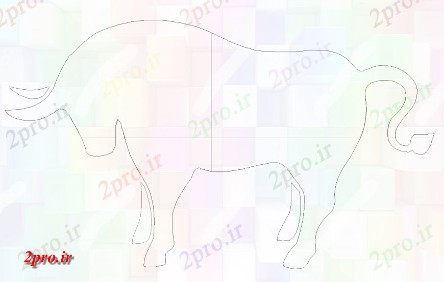 دانلود نقشه بلوک حیوانات بلوک های حیوانات سر گاو  نما  (کد133107)