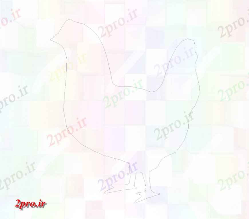 دانلود نقشه بلوک حیوانات بلوک های حیوانات با جزئیات از مرغ نما (کد133121)