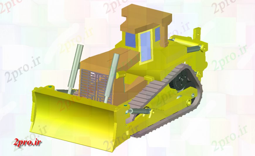 دانلود نقشه بلوک وسایل نقلیه بولدوزر و ماشین آلات مدل دو بعدی  جزئیات (کد133128)