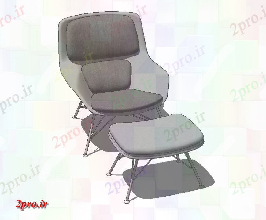 دانلود نقشه میز و صندلی نما جزئیات صندلی تریدی مدل  طرحی تا (کد133143)