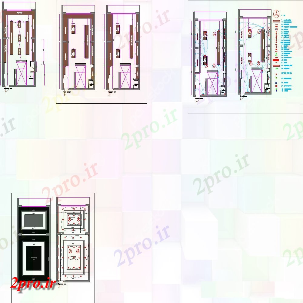 دانلود نقشه برق مسکونی اتصالات الکتریکی نما جزئیات  دو بعدی   (کد133175)