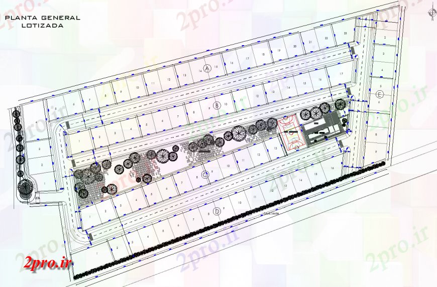 دانلود نقشه طراحی پارک - محوطه - باغ پارک جزئیات طراحی نما 11 در 17 متر (کد133213)