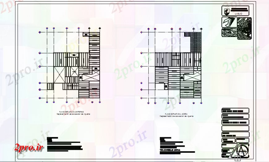 دانلود نقشه طراحی جزئیات ساختار نمایندگی قرار دادن تیرچه ساختار طراحی (کد133220)