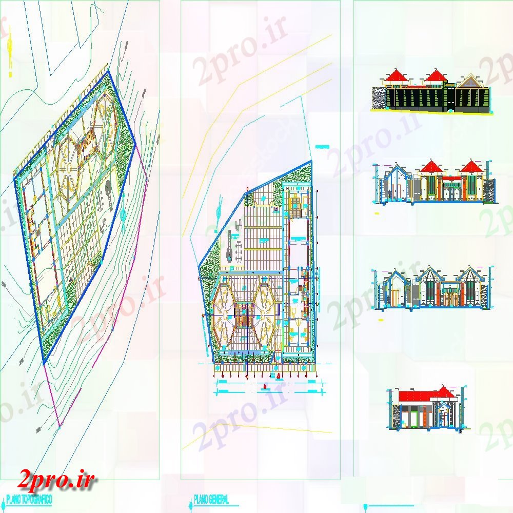 دانلود نقشه مسکونی  ، ویلایی ، آپارتمان  خانه ساختمان نما جزئیات  دو بعدی   چیدمان (کد133225)