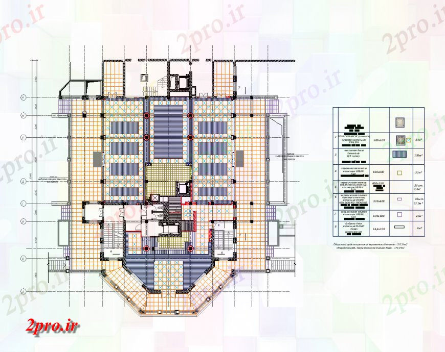 دانلود نقشه هتل - رستوران - اقامتگاه طرحی طبقه از هتل با مساحت جزئیات 28 در 34 متر (کد133245)