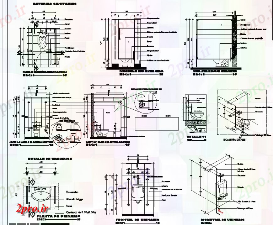 دانلود نقشه حمام مستر طرحی حمام جزئیات (کد133246)