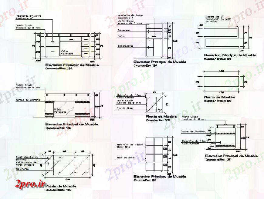 دانلود نقشه بلوک مبلمان مبلمان شمارنده نما جزئیات  دو بعدی   چیدمان اتوکد (کد133257)