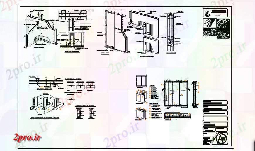 دانلود نقشه طراحی جزئیات ساختار مجمع METAL پست DETAIL طراحی 17 در 24 متر (کد133258)