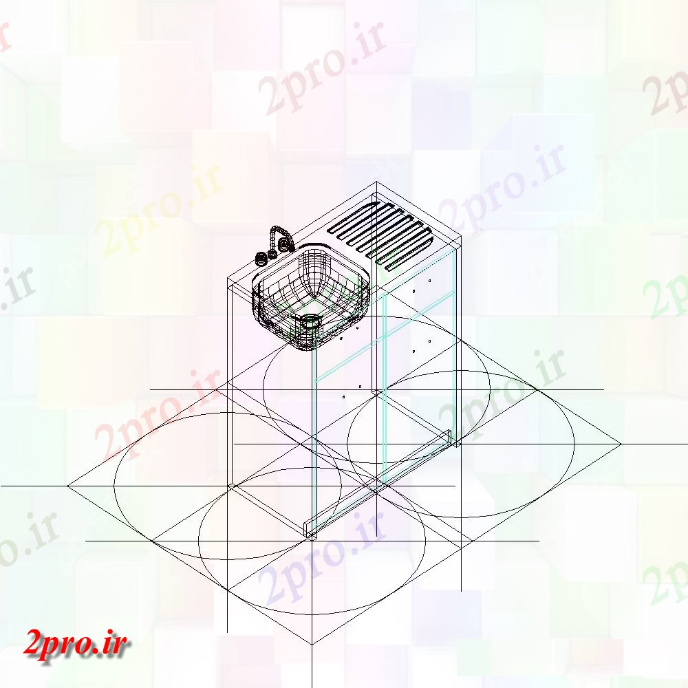 دانلود نقشه آشپزخانه طرحی سینک آشپزخانه جزئیات و (کد133260)