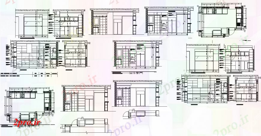 دانلود نقشه مسکونی ، ویلایی ، آپارتمان ساختار مسکن نما جزئیات طراحی دو بعدی 4 در 5 متر (کد133271)