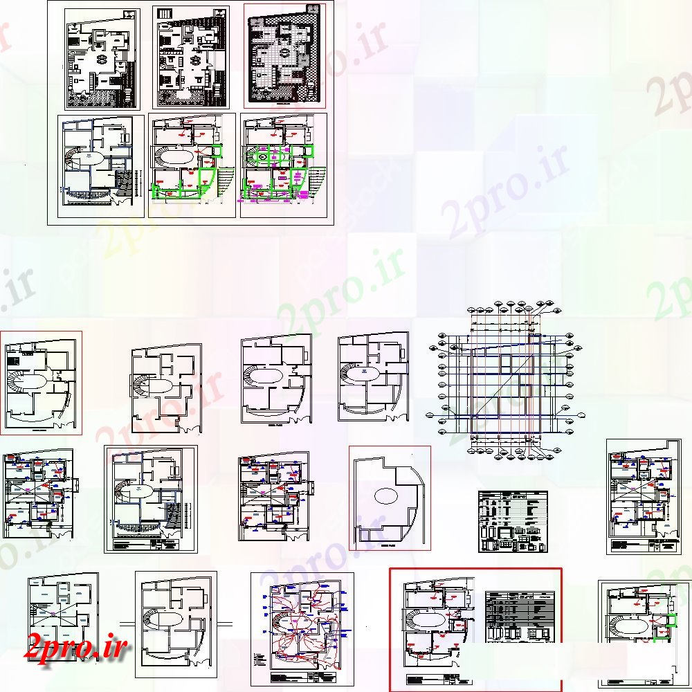 دانلود نقشه هتل - رستوران - اقامتگاه طرحی ساختاری رفت و آمد مکرر جزئیات و 11 در 21 متر (کد133280)
