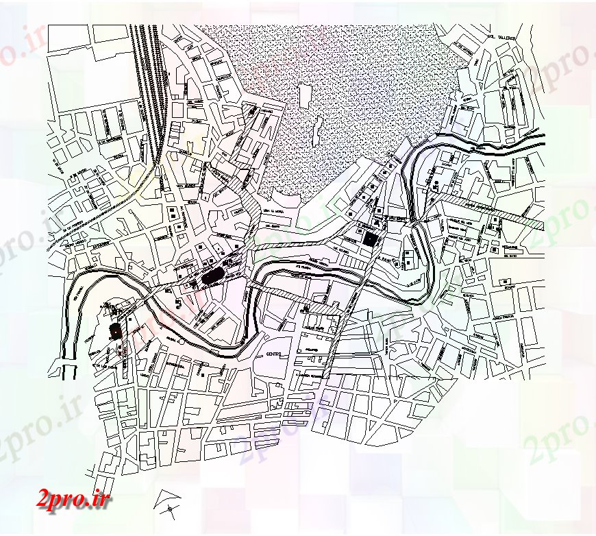 دانلود نقشه برنامه ریزی شهری منطقه جزئیات   (کد133340)