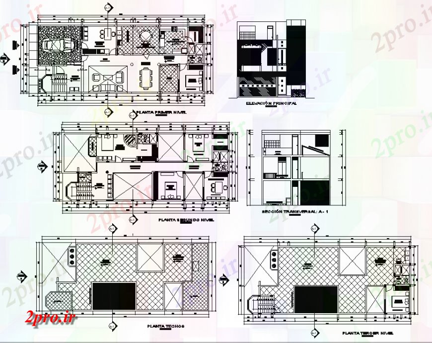 دانلود نقشه مسکونی ، ویلایی ، آپارتمان طرحی خانه با دقیق از 8 در 19 متر (کد133369)