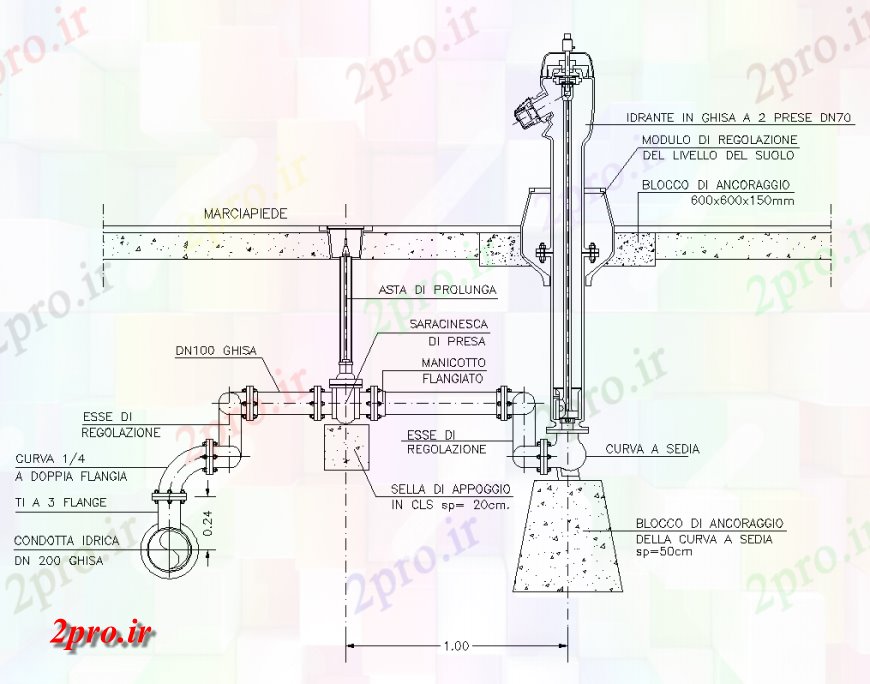 دانلود نقشه جزئیات لوله کشی خشمگین ضد لوله نوکلئون جزئیات خط (کد133378)