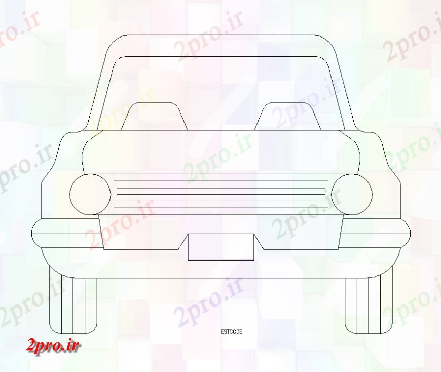 دانلود نقشه بلوک وسایل نقلیه اتومبیل  نما بلوک جزئیات  دو بعدی  طرح (کد133388)