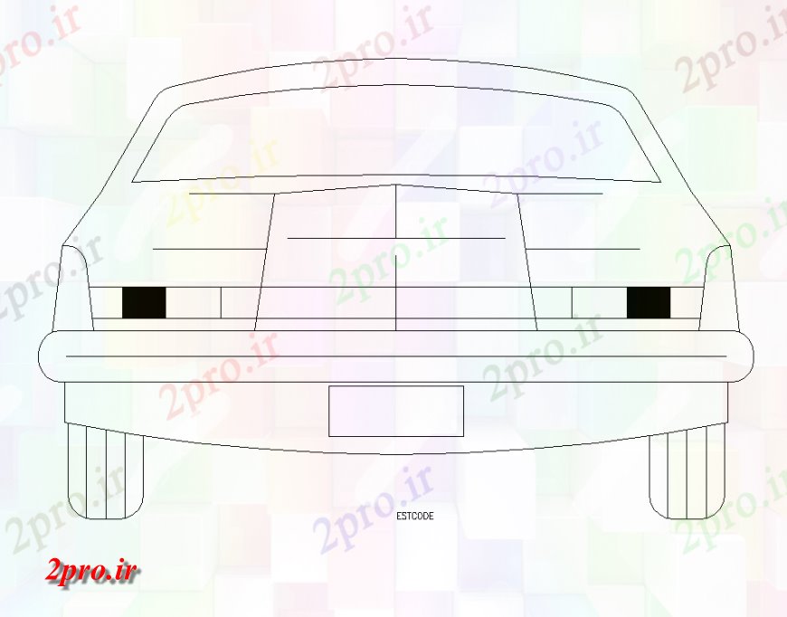 دانلود نقشه بلوک وسایل نقلیه  دو بعدی  بلوک اتومبیل  طرحی  (کد133391)