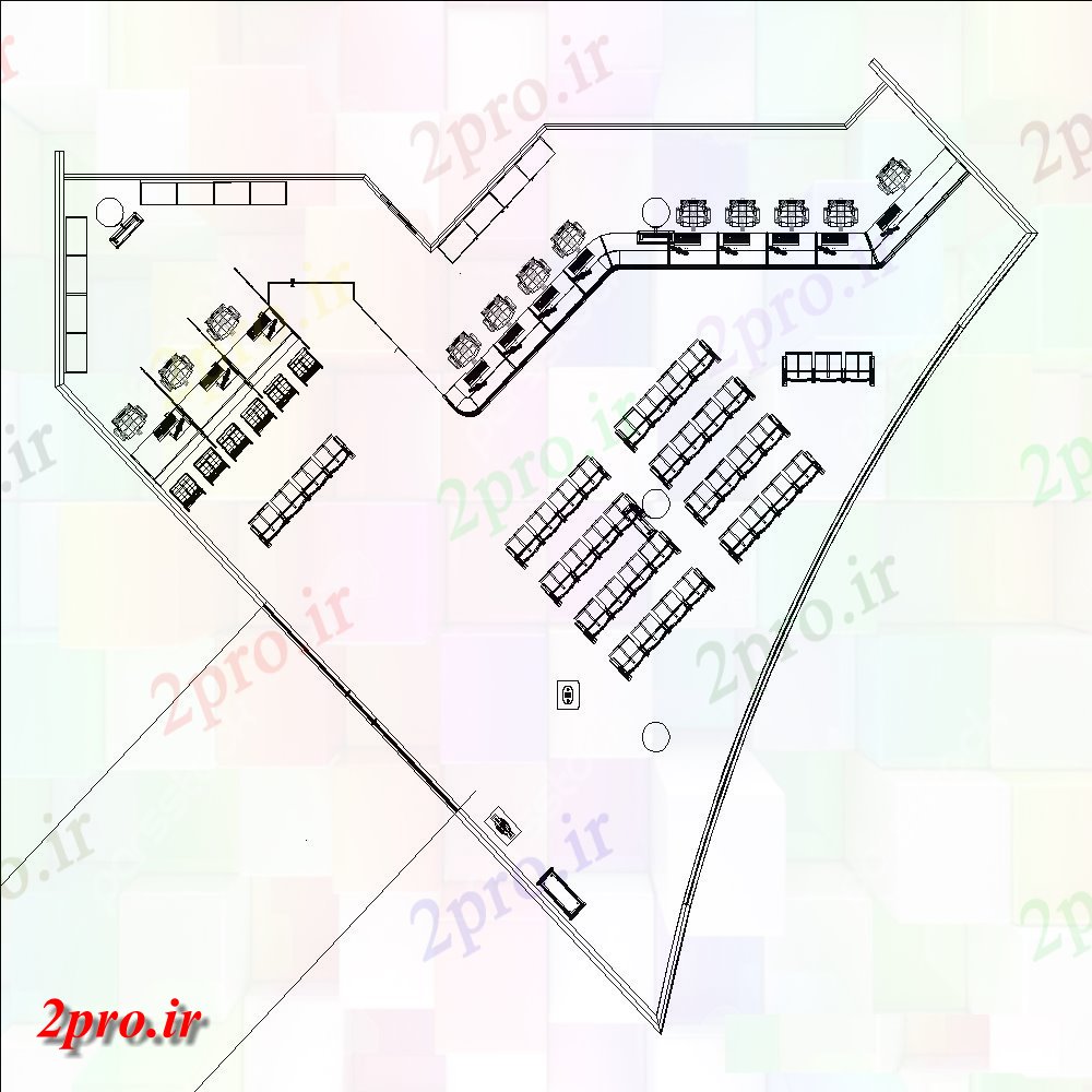 دانلود نقشه ساختمان اداری - تجاری - صنعتی ساختمان تجاری طراحی  دو بعدی   DGW (کد133410)