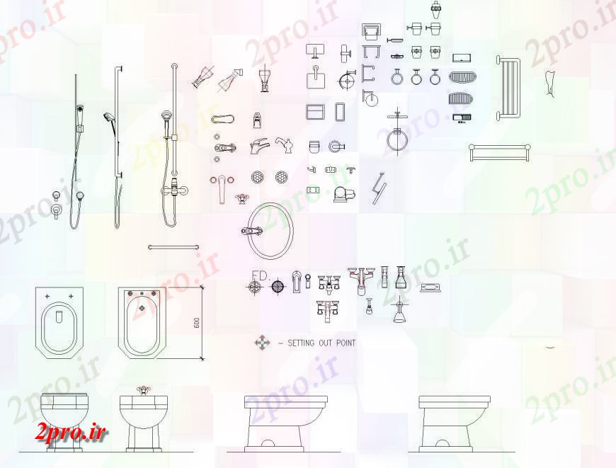 دانلود نقشه جزئیات لوله کشی لوله کشی طرحی بهداشتی  چیدمان (کد133442)