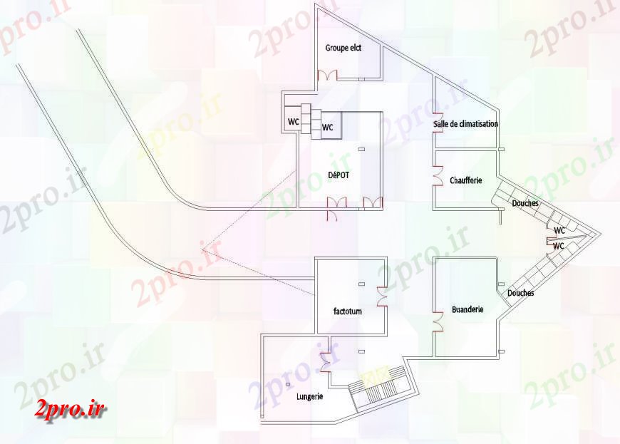 دانلود نقشه هتل - رستوران - اقامتگاه هتل 82 در 105 متر (کد133469)