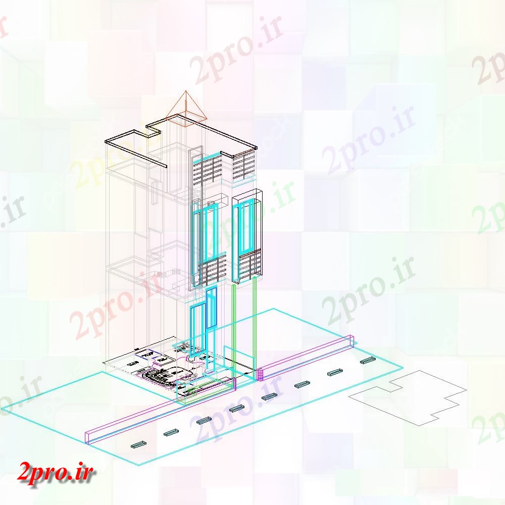 دانلود نقشه مسکونی  ، ویلایی ، آپارتمان  طرحی خانه با تریدی یک جزئیات از (کد133491)