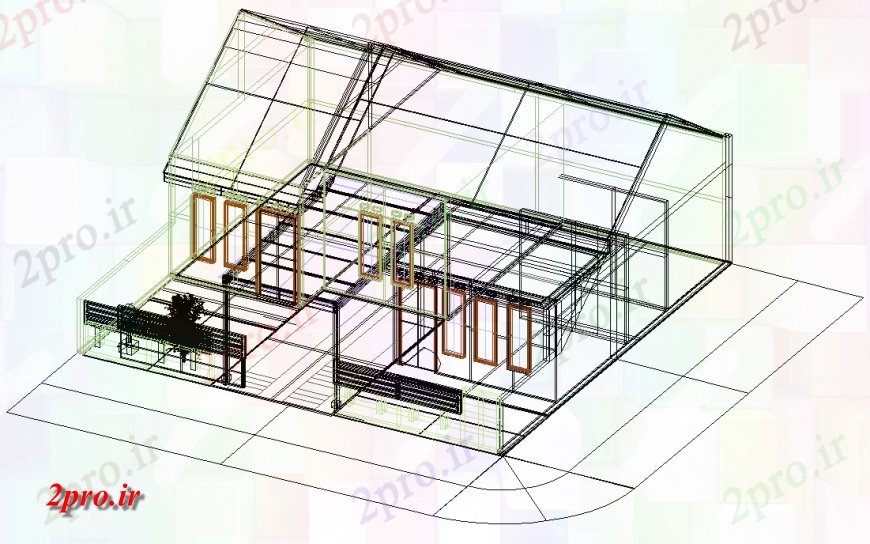 دانلود نقشه مسکونی  ، ویلایی ، آپارتمان  طرحی خانه با جزئیات (کد133492)