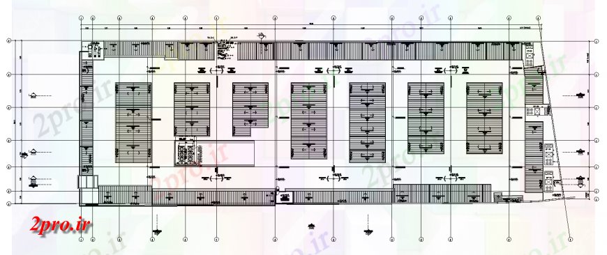 دانلود نقشه معماری معروف سوپر طرحی بازار جزئیات (کد133503)