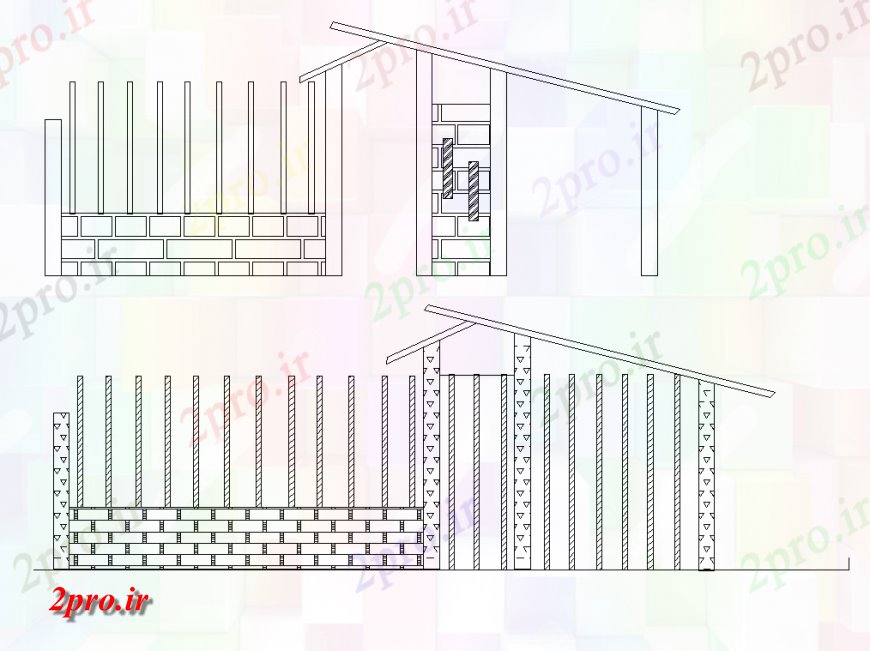 دانلود نقشه طراحی جزئیات ساختار دیوار ساختار درب نما جزئیات  دو بعدی   (کد133518)