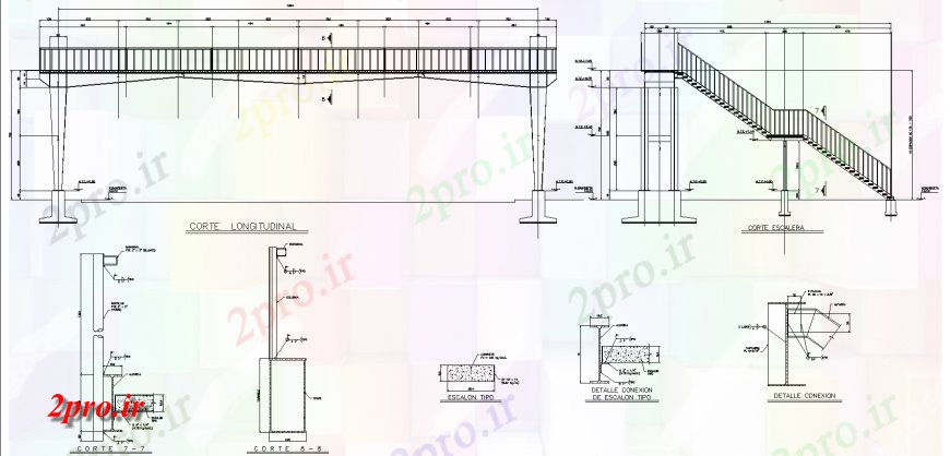 دانلود نقشه طراحی جزئیات ساختار طرحی ساختاری پل با یک  با شرح و  (کد133526)