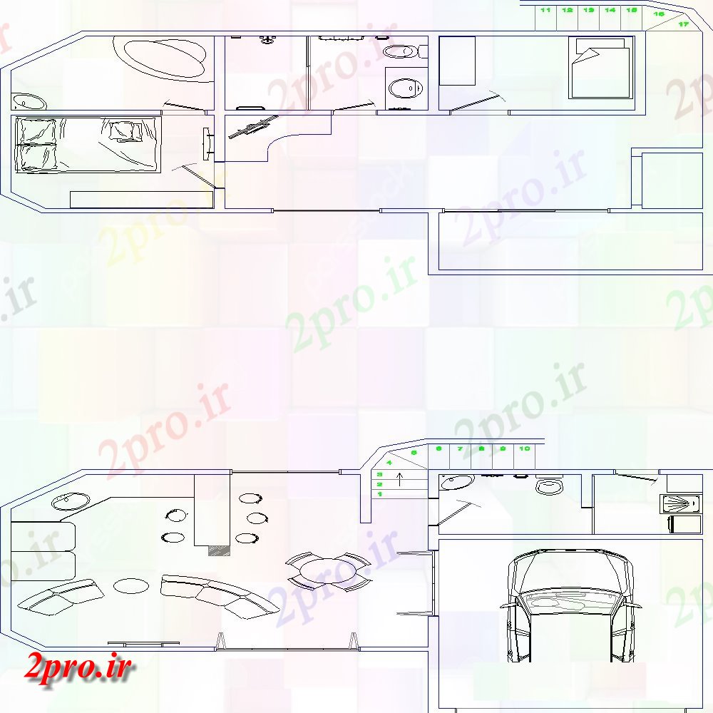 دانلود نقشه مسکونی  ، ویلایی ، آپارتمان  خانه خط   (کد133570)