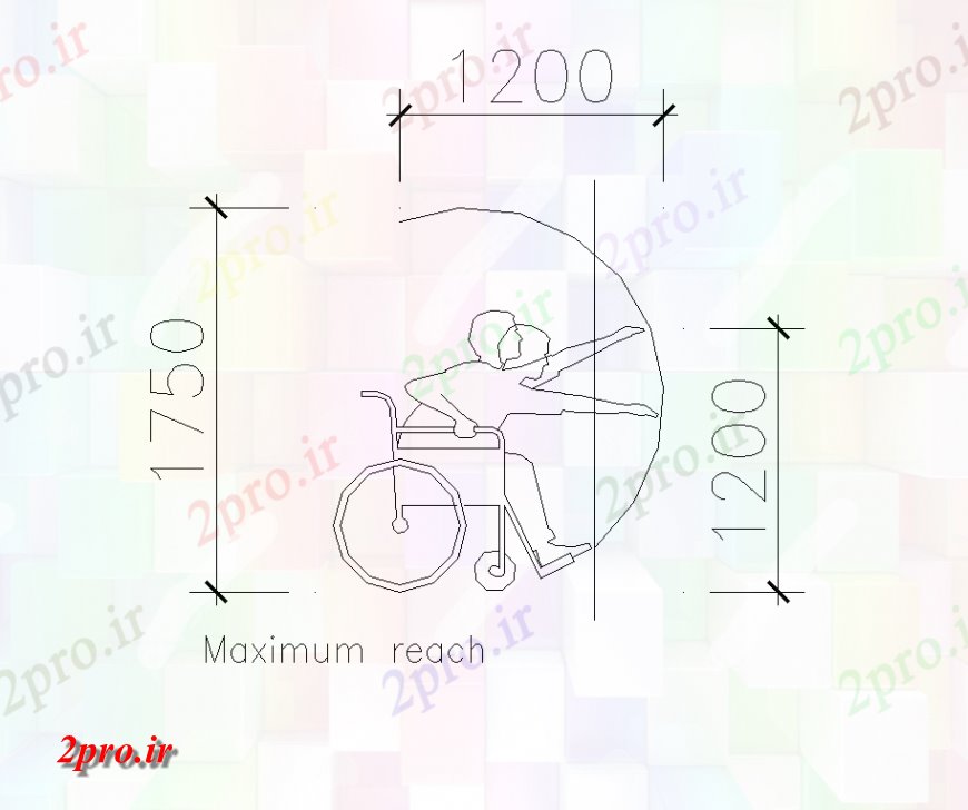 دانلود نقشه بلوک افراد نقص فرد نما جزئیات  دو بعدی   (کد133620)