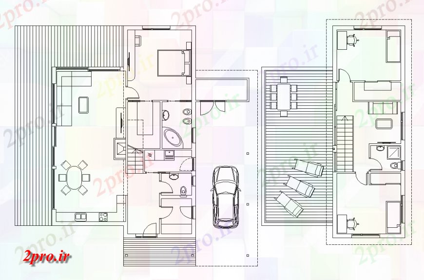 دانلود نقشه مسکونی  ، ویلایی ، آپارتمان  طرحی ویلا با معماری بخش (کد133655)