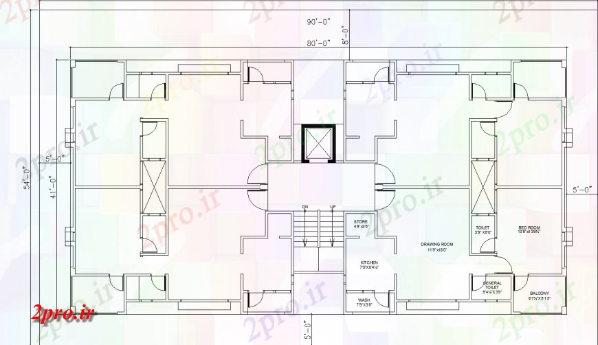 دانلود نقشه مسکونی  ، ویلایی ، آپارتمان  طرحی خانه با یک مفصل از یک (کد133680)