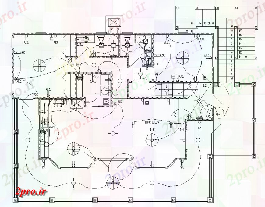 دانلود نقشه طراحی داخلی طراحی برق جزئیات (کد133707)