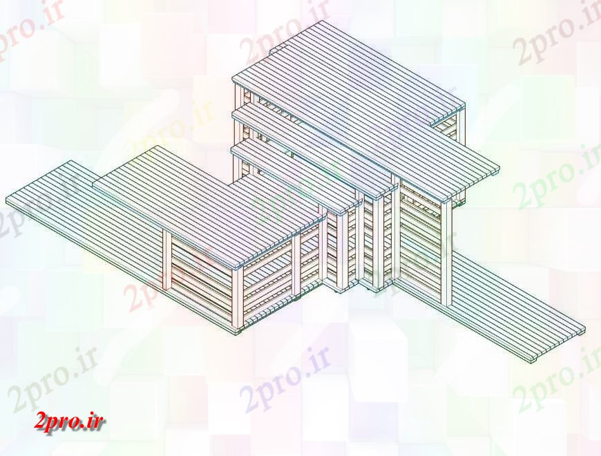 دانلود نقشه ساختمان اداری - تجاری - صنعتی ایزومتریک ساختمان تجاری   (کد133714)