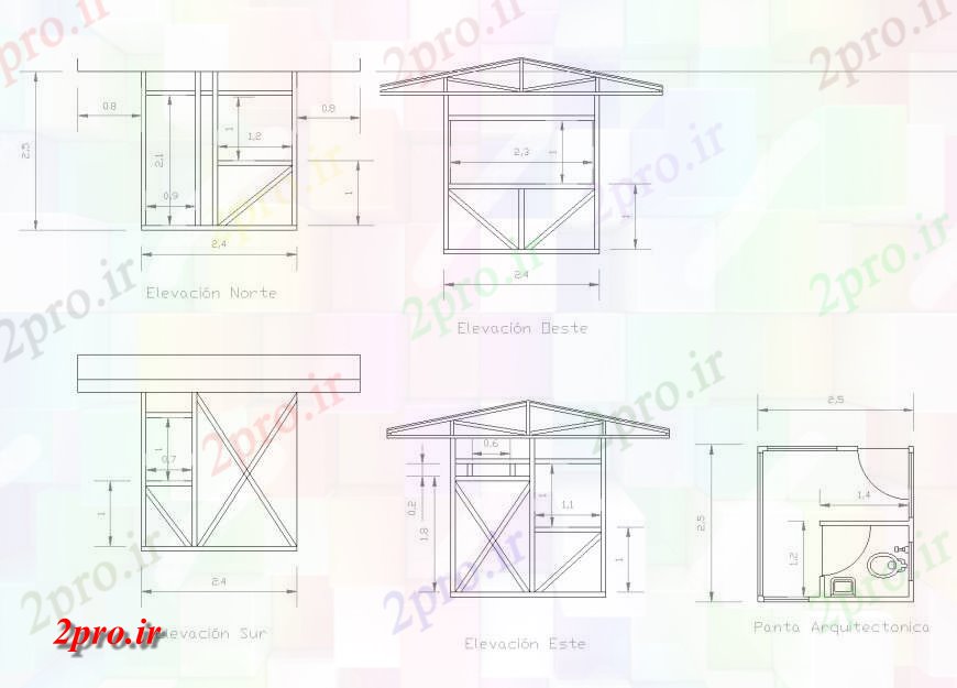 دانلود نقشه کارخانه صنعتی  ، کارگاه طرحی و نما کابین  جزئیات  (کد133723)