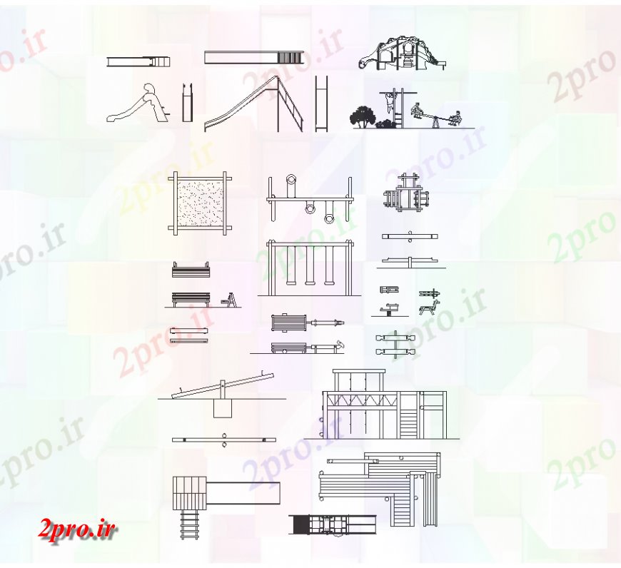 دانلود نقشه ورزشگاه ، سالن ورزش ، باشگاه بازی تجهیزات   (کد133736)