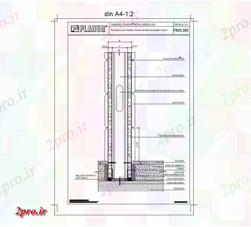 دانلود نقشه طراحی جزئیات ساختار  دو بعدی  ساختار فلز  طرحی جزئیات (کد133753)