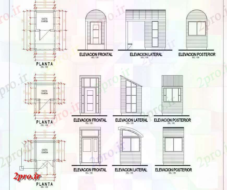 دانلود نقشه مسکونی  ، ویلایی ، آپارتمان  جزئیات طرحی و گارد نما خانه (کد133770)