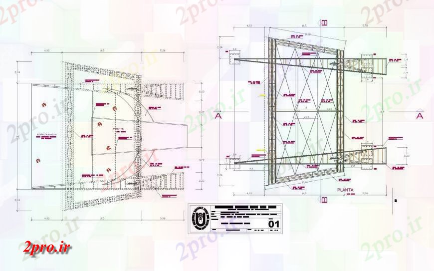 دانلود نقشه طراحی جزئیات تقویت کننده سقف با اتصال ستون جزئیات (کد133779)
