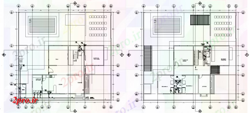 دانلود نقشه جزئیات و طراحی داخلی دفتر برنامه دفتر را با یک جزئیات 21 در 22 متر (کد133791)