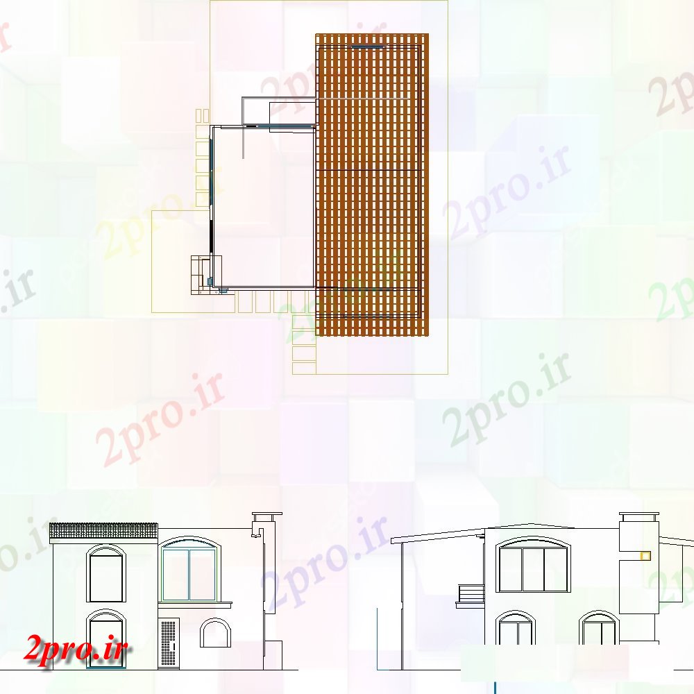 دانلود نقشه مسکونی  ، ویلایی ، آپارتمان  طرحی و نما خانه  جزئیات  (کد133802)