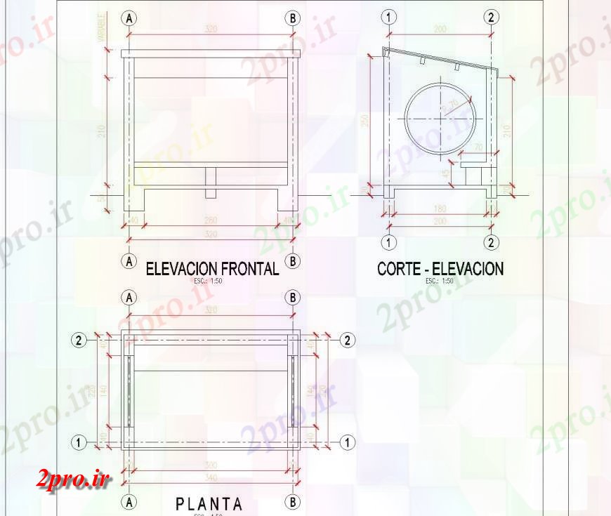 دانلود نقشه کارخانه صنعتی ، کارگاه طرح، نما و بخش کابین اتوکد 1 در 2 متر (کد133806)