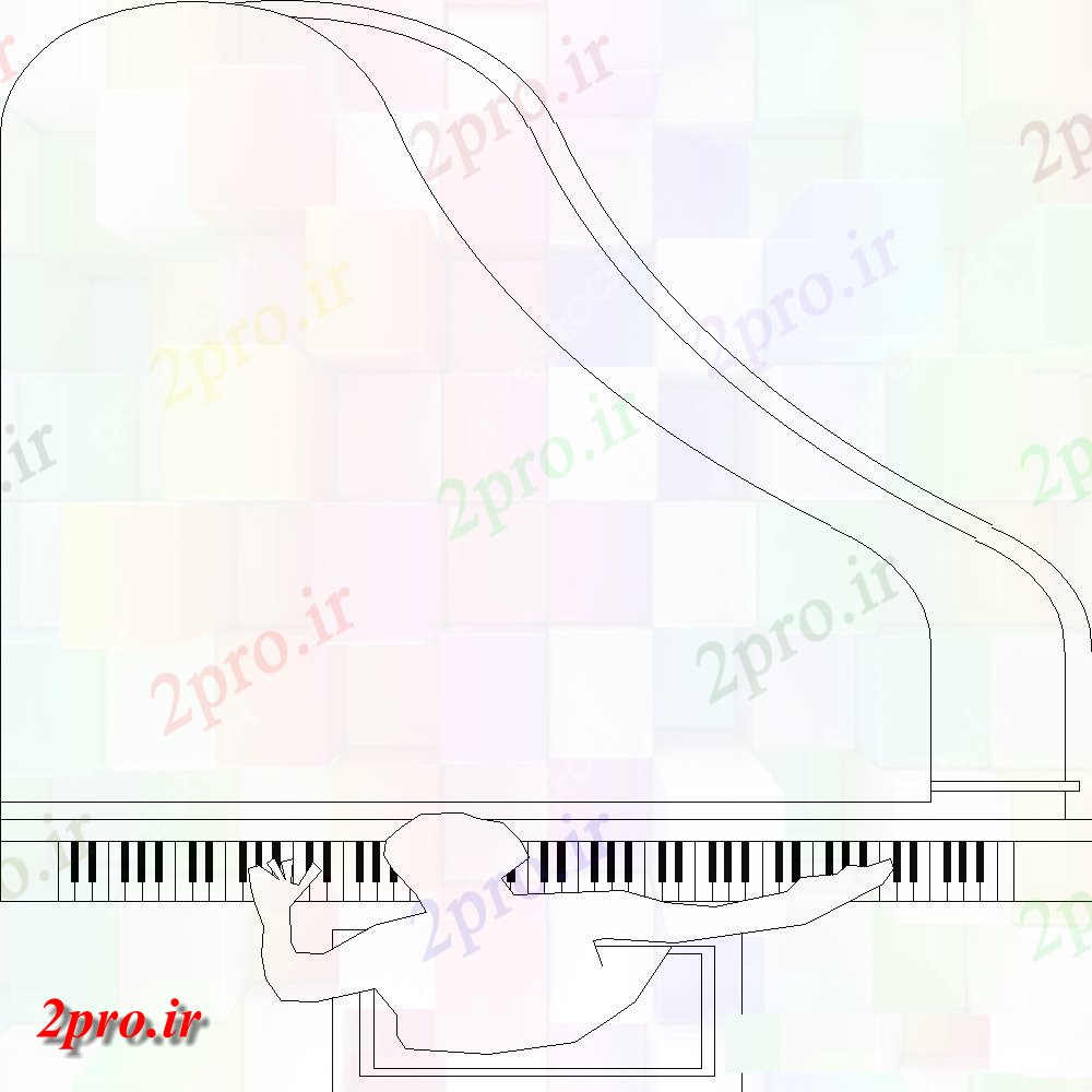 دانلود نقشه بلوک ، آرام ، نماد پیانو طرحی آلت موسیقی با جزئیات از خانه نگه دارید بلوک (کد133836)