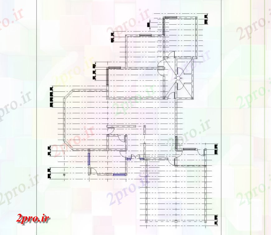 دانلود نقشه مسکونی  ، ویلایی ، آپارتمان  طرحی خانه خط  (کد133863)