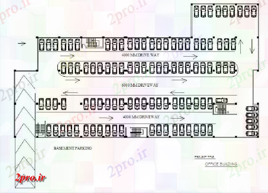 دانلود نقشه ساختمان اداری - تجاری - صنعتی پارکینگ اتومبیل طرحی بالای صفحه  طرحی جزئیات (کد133934)